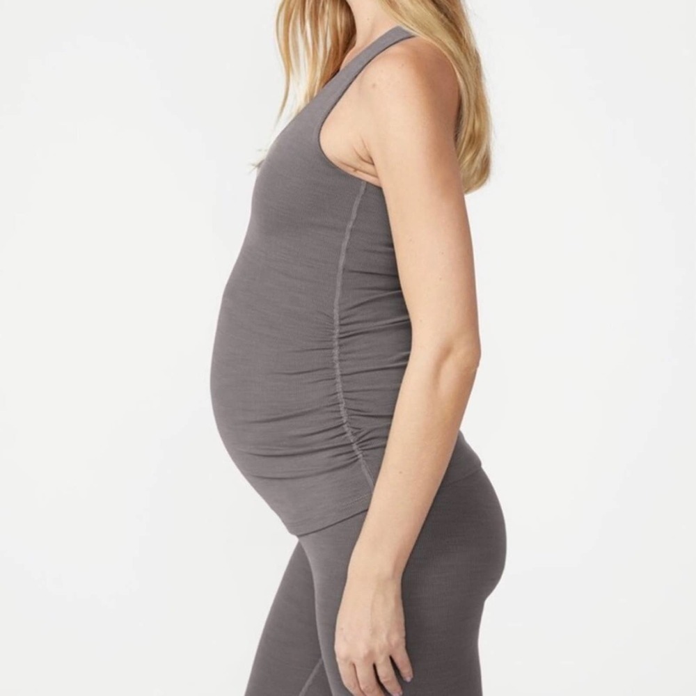 Beyond the Bump Rib Shirred Maternity Tank Top (size S)